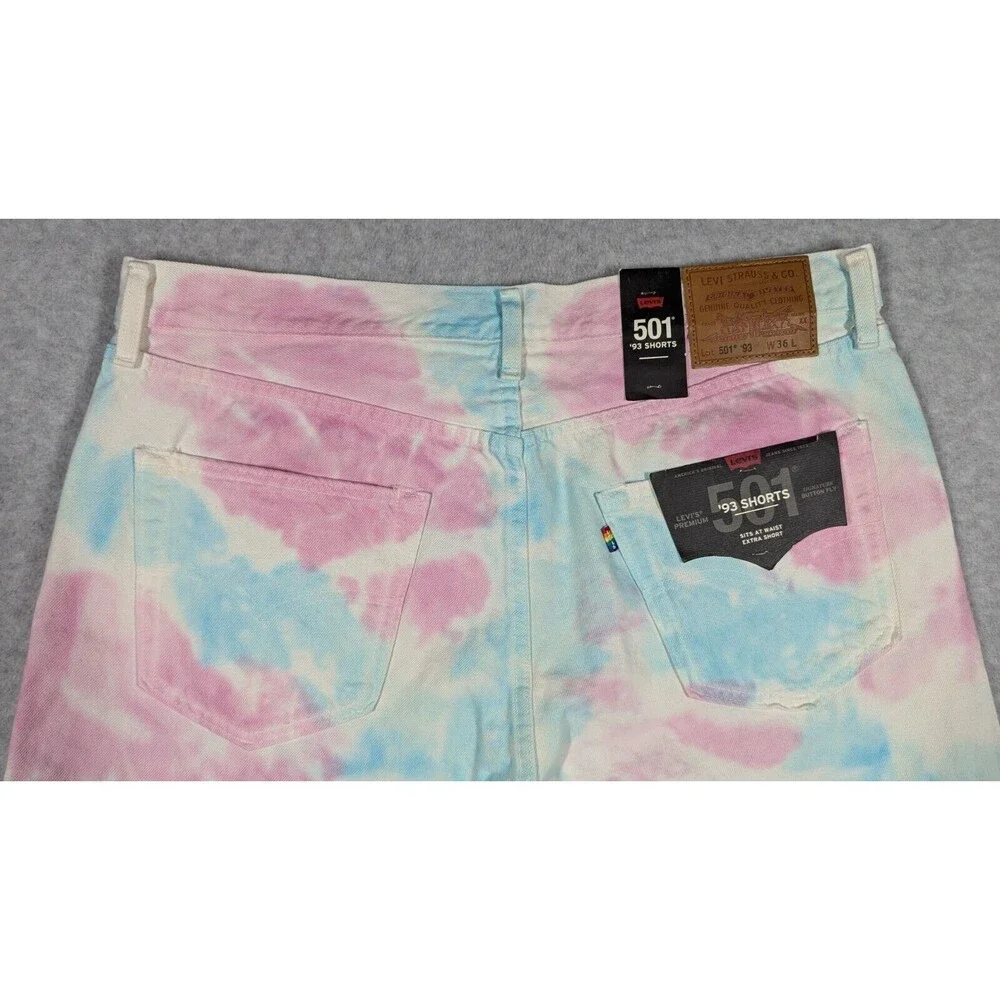 Levis Men Shorts‎ 36x6 NWT 501 '93 LGBT Pride Cutoff Button Fly Raw Frayed Hem
